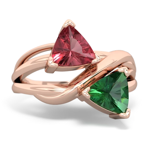 tourmaline-lab emerald filligree ring