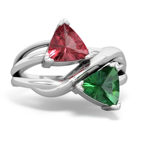 tourmaline-lab emerald filligree ring