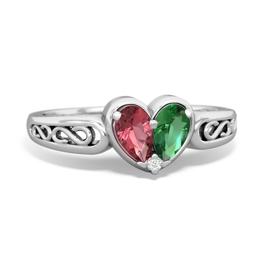 tourmaline-lab emerald filligree ring