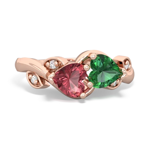 tourmaline-lab emerald floral keepsake ring