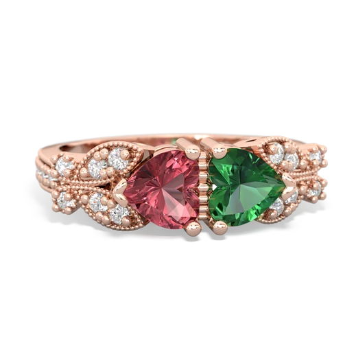 tourmaline-lab emerald keepsake butterfly ring