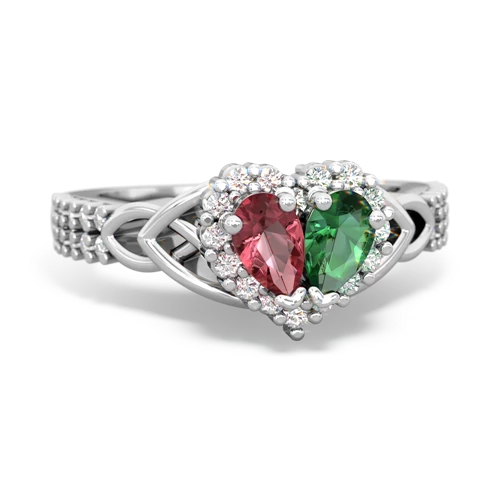 tourmaline-lab emerald keepsake engagement ring