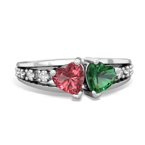 tourmaline-lab emerald modern ring