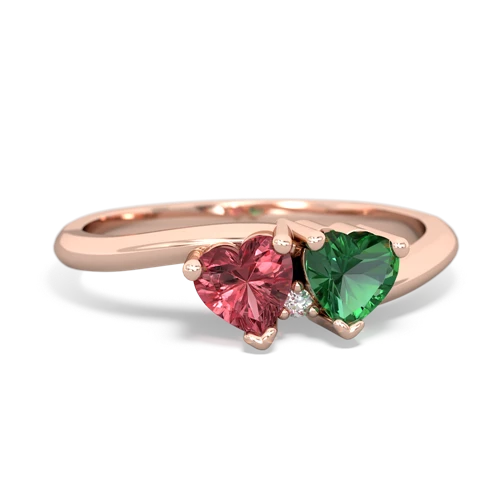 tourmaline-lab emerald sweethearts promise ring