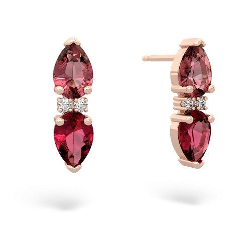 tourmaline-lab ruby bowtie earrings