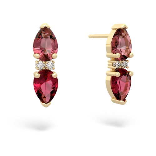 tourmaline-lab ruby bowtie earrings