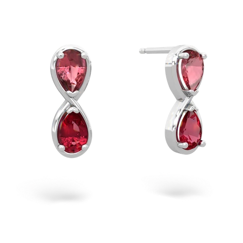 tourmaline-lab ruby infinity earrings