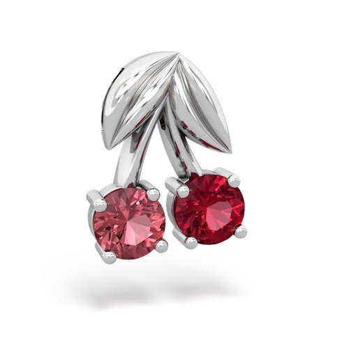 tourmaline-lab ruby cherries pendant