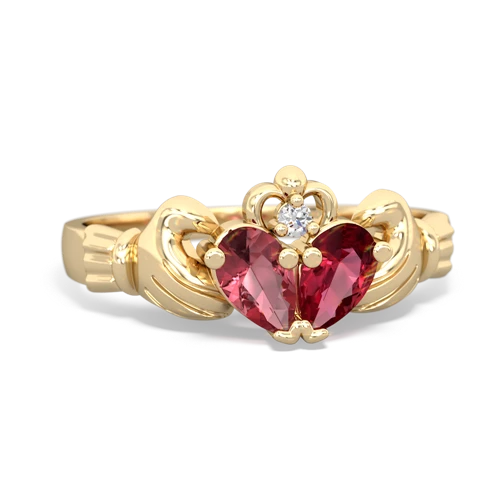 tourmaline-lab ruby claddagh ring