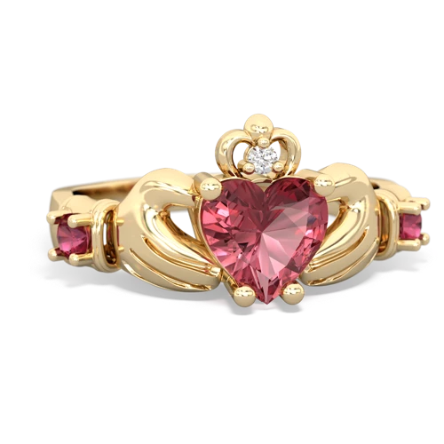 tourmaline-lab ruby claddagh ring