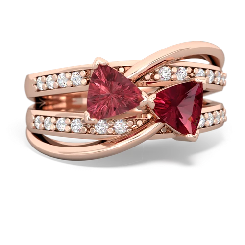 tourmaline-lab ruby couture ring