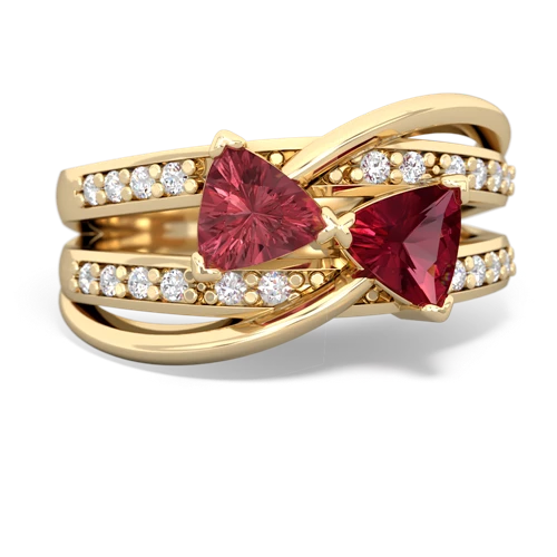 tourmaline-lab ruby couture ring