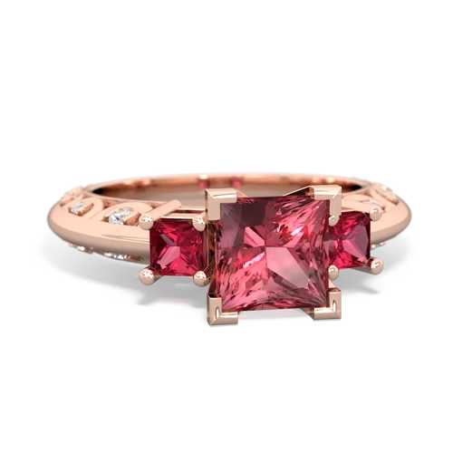 tourmaline-lab ruby engagement ring