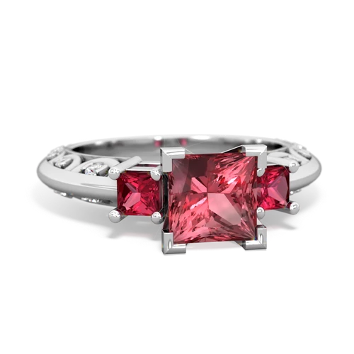 tourmaline-lab ruby engagement ring