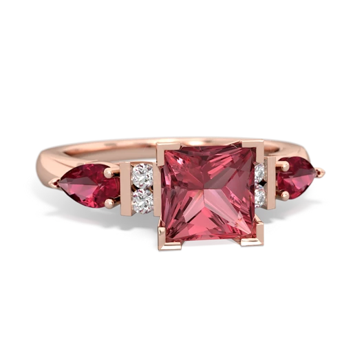 tourmaline-lab ruby engagement ring