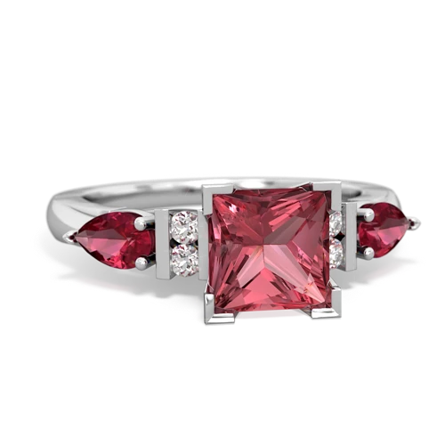 tourmaline-lab ruby engagement ring