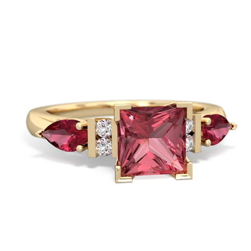 tourmaline-lab ruby engagement ring