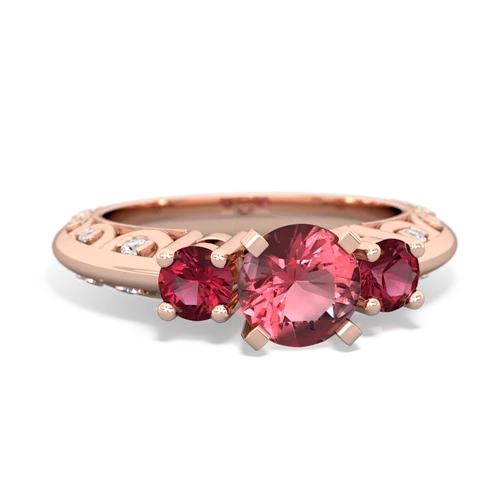 tourmaline-lab ruby engagement ring