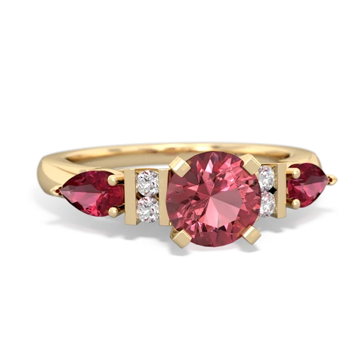 tourmaline-lab ruby engagement ring