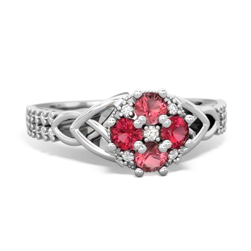 tourmaline-lab ruby engagement ring