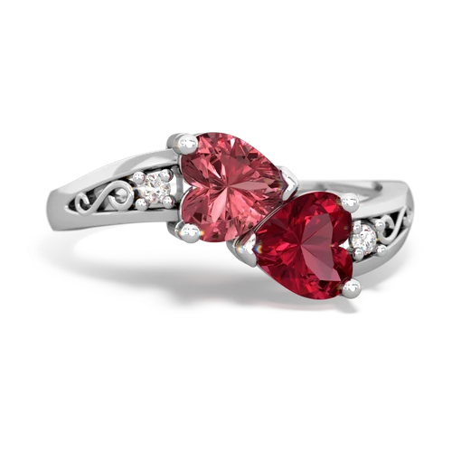 tourmaline-lab ruby filligree ring