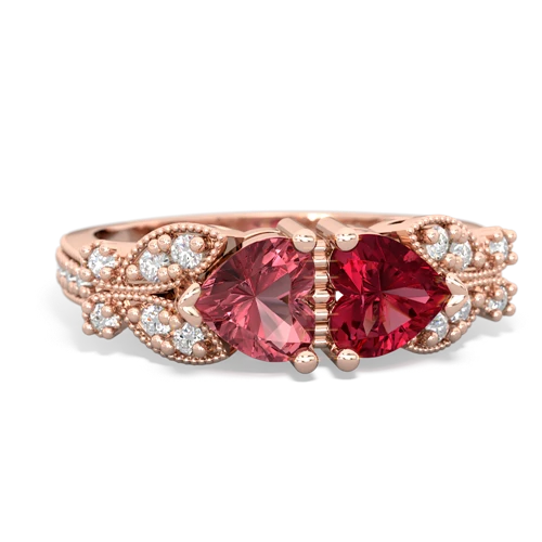 tourmaline-lab ruby keepsake butterfly ring