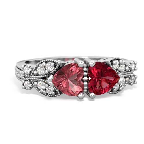 tourmaline-lab ruby keepsake butterfly ring