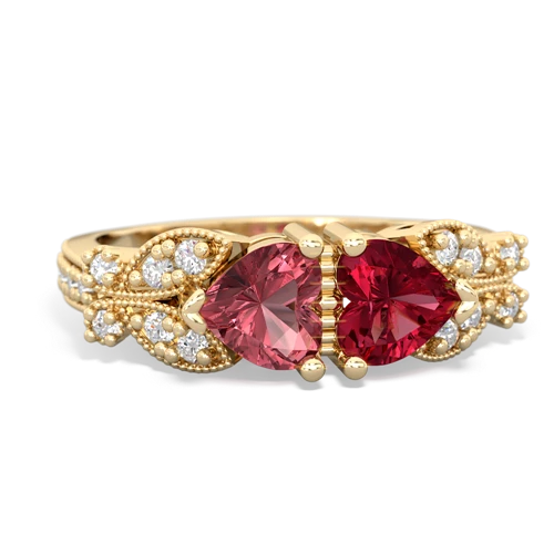 tourmaline-lab ruby keepsake butterfly ring