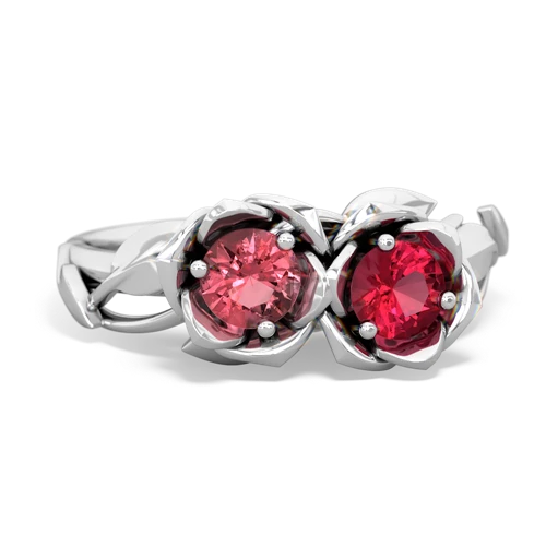 tourmaline-lab ruby roses ring