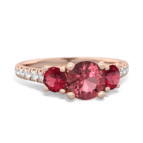 tourmaline-lab ruby trellis pave ring