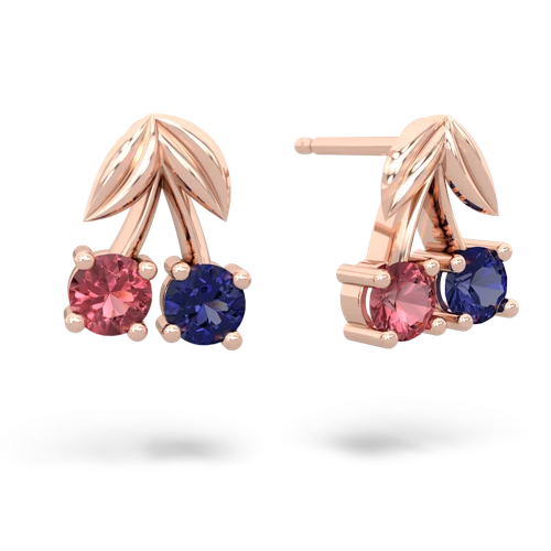 tourmaline-lab sapphire cherries earrings