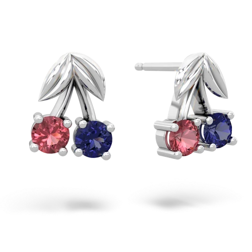 tourmaline-lab sapphire cherries earrings