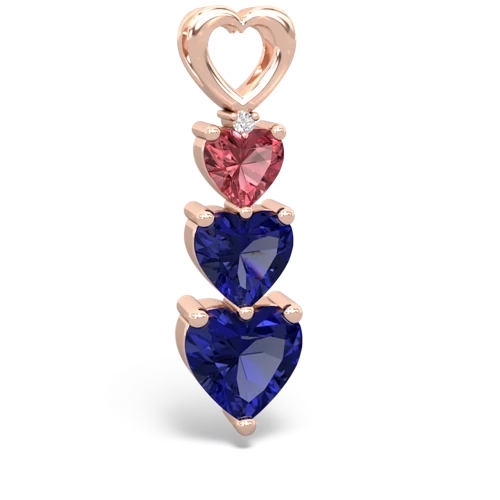 tourmaline-lab sapphire three stone pendant
