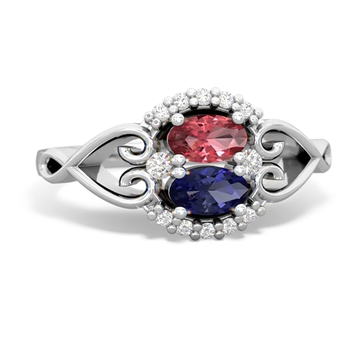 tourmaline-lab sapphire antique keepsake ring