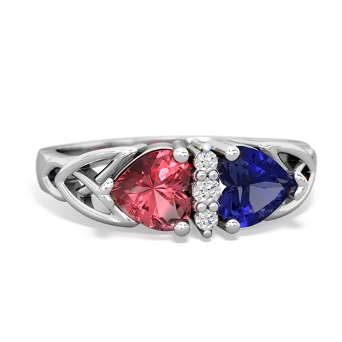 tourmaline-lab sapphire celtic ring