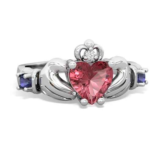 tourmaline-lab sapphire claddagh ring