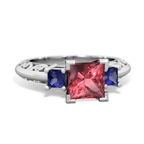 tourmaline-lab sapphire engagement ring