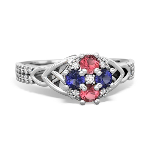 tourmaline-lab sapphire engagement ring