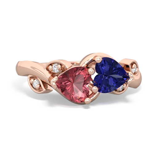 tourmaline-lab sapphire floral keepsake ring