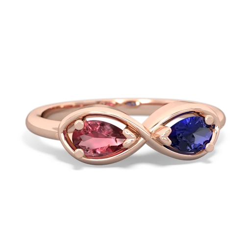 tourmaline-lab sapphire infinity ring