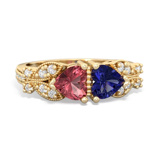 tourmaline-lab sapphire keepsake butterfly ring