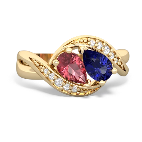 Pink Tourmaline Genuine Pink Tourmaline with Lab Created Sapphire Summer Winds ring Ring