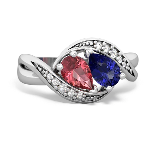 tourmaline-lab sapphire keepsake curls ring