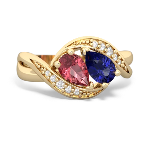 tourmaline-lab sapphire keepsake curls ring