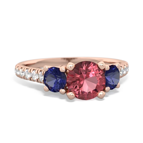 tourmaline-lab sapphire trellis pave ring