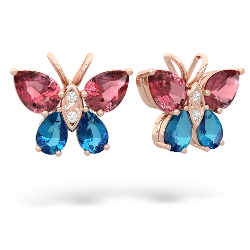 tourmaline-london topaz butterfly earrings