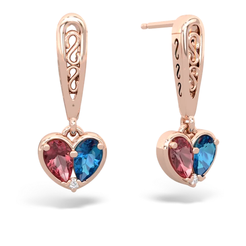 tourmaline-london topaz filligree earrings