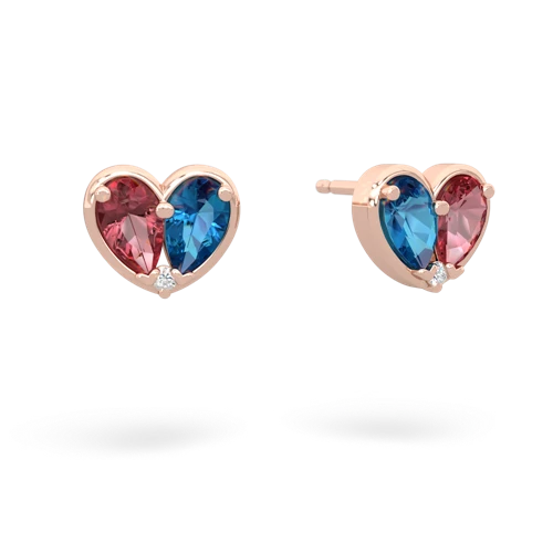 tourmaline-london topaz one heart earrings