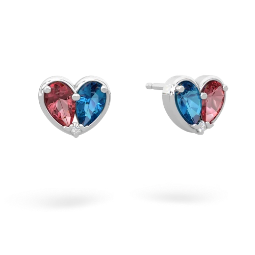 tourmaline-london topaz one heart earrings