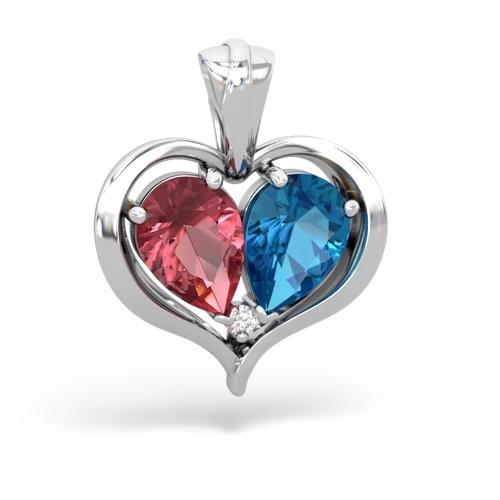 tourmaline-london topaz half heart whole pendant